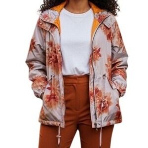 ANTHROPOLOGIE HEI HEI Alden Zip Front Floral Print Hooded Jacket NWOT Size XSP